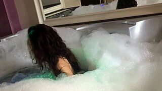 Pretty skinny teen bathing