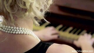 What makes this sensual scene so arousing with blonde and brunette blowjobs