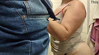 wife teases electrician then fucks in shower