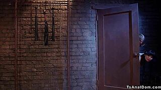 Tranny stepmom intensely anal fucks teen's friend