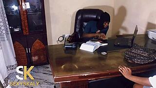 Part 1 Chizzy History Teacher Gets Her Ass Banged In His Office During School Hours, Moaning Loudly In Doggystyle And Missionary Positions