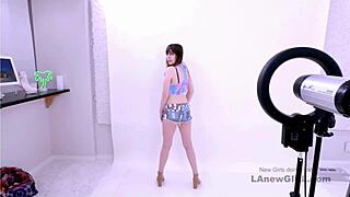 The girl next door brunette model gets fucked during her casting audition by the interviewer.