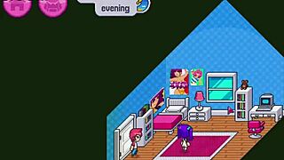 Step sister drops towel in the shower