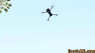 blonde babe rides massive cock so hard it creampies her