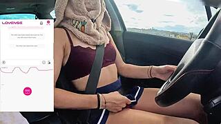 A friend of mine is filming me while i drive and a fan controls my lovense vibrator remotly