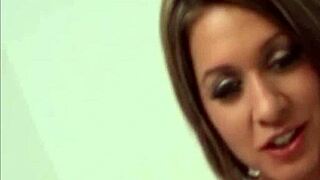 Slipping into pvc panties for lesbian fun