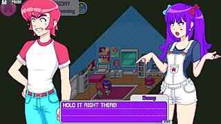 Step sister drops towel in the shower