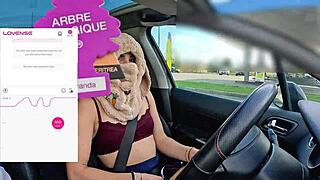 A friend of mine is filming me while i drive and a fan controls my lovense vibrator remotly