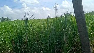 A housewife with big boobs shows off in her village house