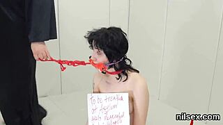 slutty cutie is taken in anal nuthouse for harsh treatment