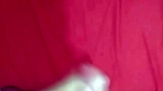 Little white guy jerks off his tattooed cock