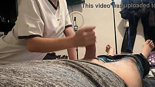 A girl asks her stepfather for his milk in a homemade scene.