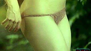 dutch model babe joy draiki giving outdoor striptease for playboy