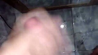 Little white guy jerks off his tattooed cock