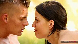 Hot brunette gets teased with rough forest dicking for intense 4k orgasm