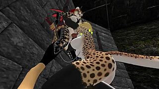 demon hunter blows and fucks furry monsters in cartoon style.