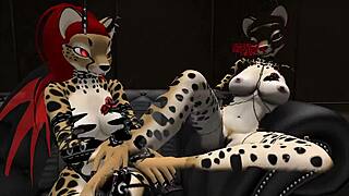 demon hunter blows and fucks furry monsters in cartoon style.