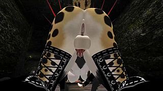 demon hunter blows and fucks furry monsters in cartoon style.