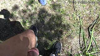 Voyeur Flees as Hairy Pussy Pisses Publicly