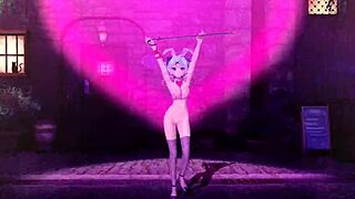 hatsune miku in project diva nude mod, full bunny costume, looking hot and sexy