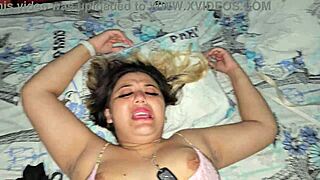 blonde gets fucked before bed in her pajamas