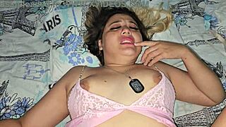 blonde gets fucked before bed in her pajamas