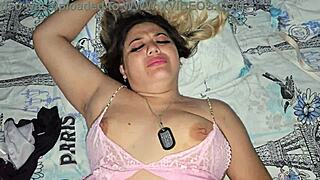 blonde gets fucked before bed in her pajamas