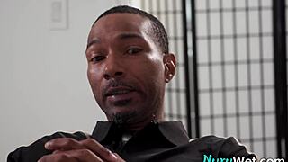 Hey, Gorgeous Blonde Masseuse Gives Wet Nuru Massage to Black Client