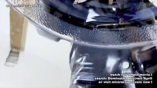 Dominatrix Mistress April serves fresh warm pee