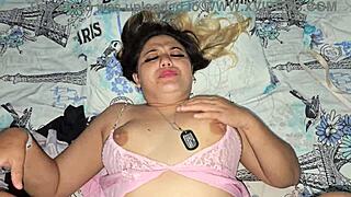 blonde gets fucked before bed in her pajamas