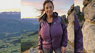 Nude Hiker Mom Shows Big Tits Outdoors