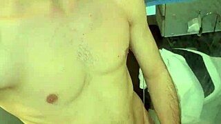 Young guy wakes up inspired and shows everything in bathroom exhibition