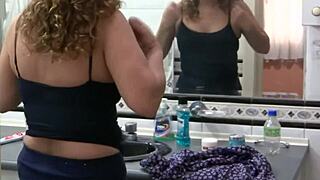 Great compilation of my latina wife preparing for sex in the bathroom 😍