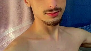 Young guy wakes up inspired and shows everything in bathroom exhibition