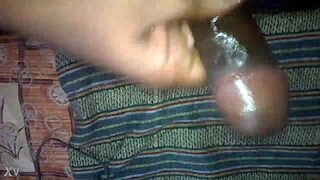 my mallu guy's oily cock cums all over