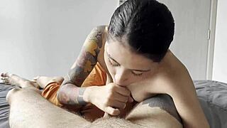 blowjob from coworker and cum in the mouth, yum 😋