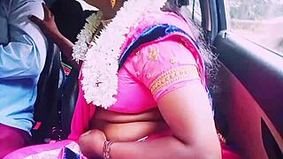 The beautiful south Indian housewife says, 'Let's have car sex with dirty talks.'