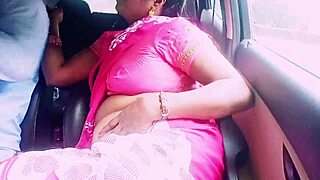 The beautiful south Indian housewife says, 'Let's have car sex with dirty talks.'