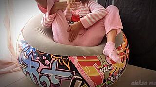 skinny teen relaxing and enjoying a private moment