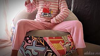 skinny teen relaxing and enjoying a private moment