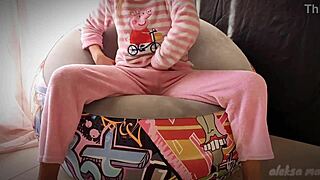 skinny teen relaxing and enjoying a private moment