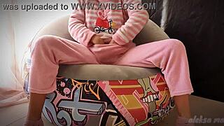 skinny teen relaxing and enjoying a private moment