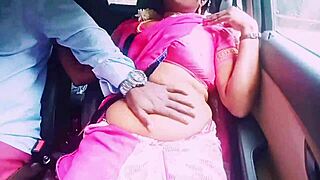 The beautiful south Indian housewife says, 'Let's have car sex with dirty talks.'
