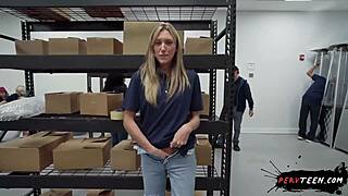 I sneeky fucked my hot teen cowoker in the warehous