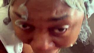 she gives super head with deepthroat and ball licking on that big black cock