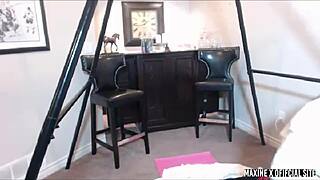 Maxine x dildo fucks her sweet asian pussy in college uniform