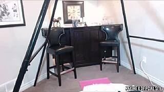 Maxine x dildo fucks her sweet asian pussy in college uniform