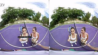 Vr threesome - riley reid and melissa moore - naughtyamericavr com, featuring group sex and reality.