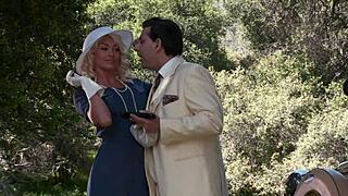 natasha marley gets big cock outdoors in fishnets and heels