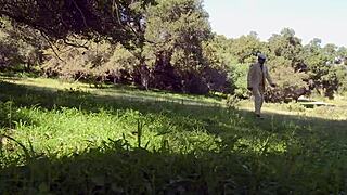 natasha marley gets big cock outdoors in fishnets and heels